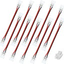 【送料無料】クリアヒル(Clearhill)10mm COB LEDストリップコネクタ、2ピン 10個パック ハンダ不要両端コネクタ + 10cmケーブル - ...