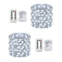 【送料無料】クリアヒル(Clearhill) フェアリーライト 2パック、20mのホワイト 100LED きらめくストリングライト、リモコン付き、8つのモード、...
