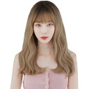【送料無料】BARSDAR ウィッグ セミロング 巻き髪 インナーカラー フルウィッグ ウェーブ 自然 女装 wig 原宿系 グラデーション お洒落 ファッション 可愛い レディース 小顔 耐熱 ネット/櫛付き 亜麻×ピンク