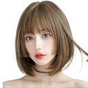 【送料無料】BARSDAR ウィッグ ボブ ショート レディース かつら Bob wig フルウィッグ 耐熱 自然 小劾果 原宿 ロリータ 女性用 かつら ぱっつん かわいい クールブラウン