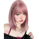 【送料無料】BARSDAR ウィッグ ボブ ショート レディース かつら Bob wig フルウィッグ 耐熱 自然 小劾果 原宿 ロリータ 女性用 かつら ぱっつん かわいい ピンクパープル