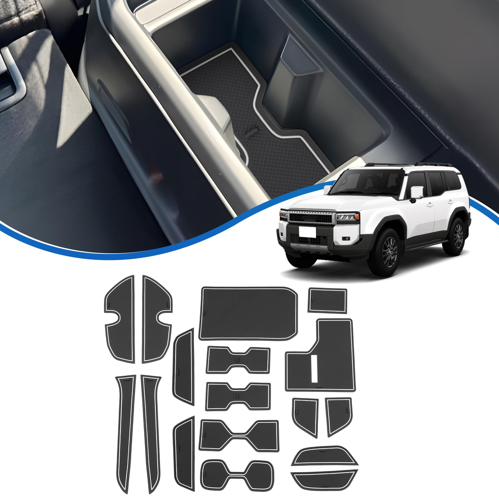 【送料無料】SXCY 新型 トヨタ ランクル250 ラバーマット ドアポケット 滑り止め マット ランドクルー..