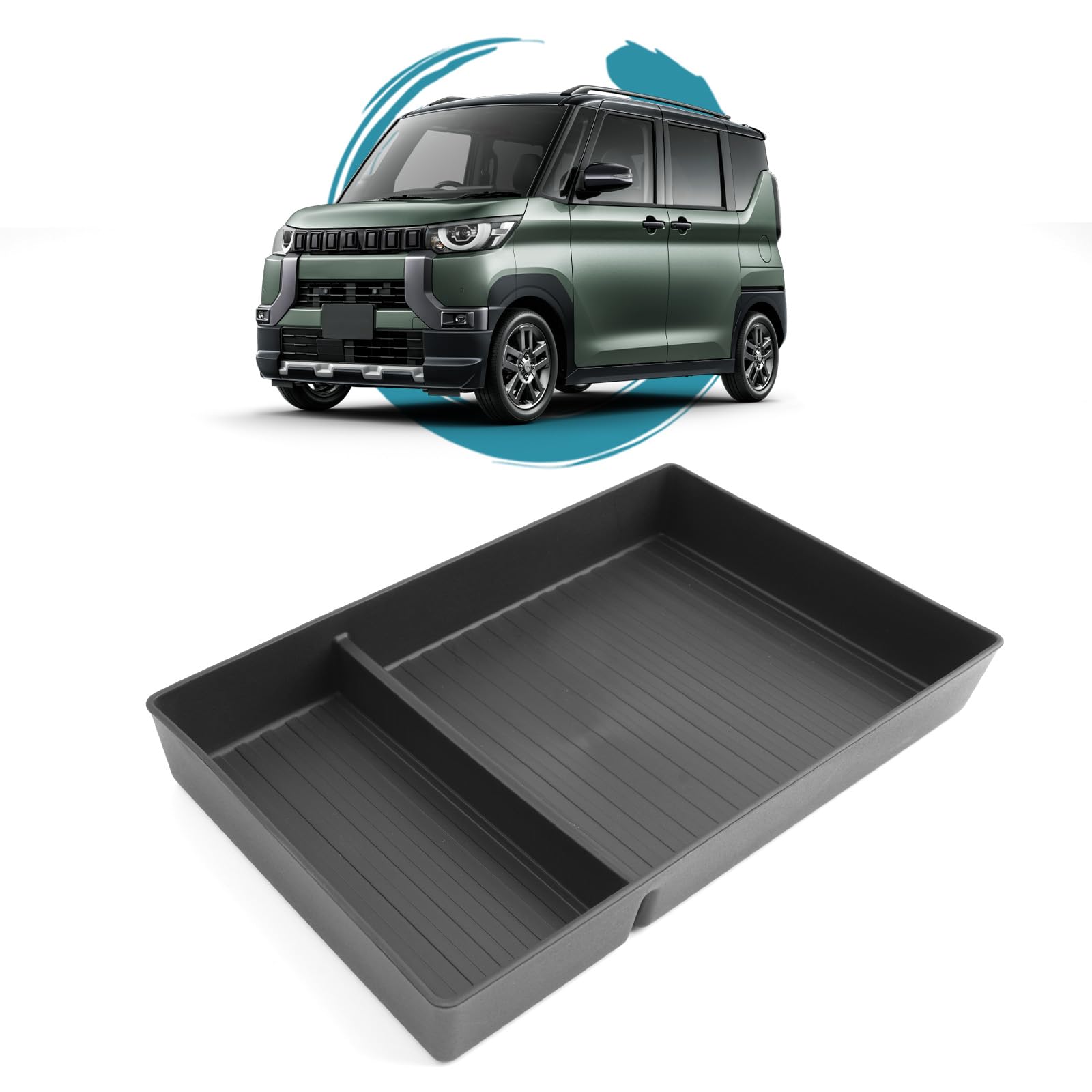 【送料無料】ruiya 2023 新型 三菱 デリカミニ b3系 専用 コンソールトレイ コンソールボックス コンソール トレイ 収納 ボックス デリカ ミニ アクセサリー 収納 パーツ センターコンソール 車内収納 インテリア トレイ 小物入れ TPE素材 ガタガタ音なし 内装パーツ カ