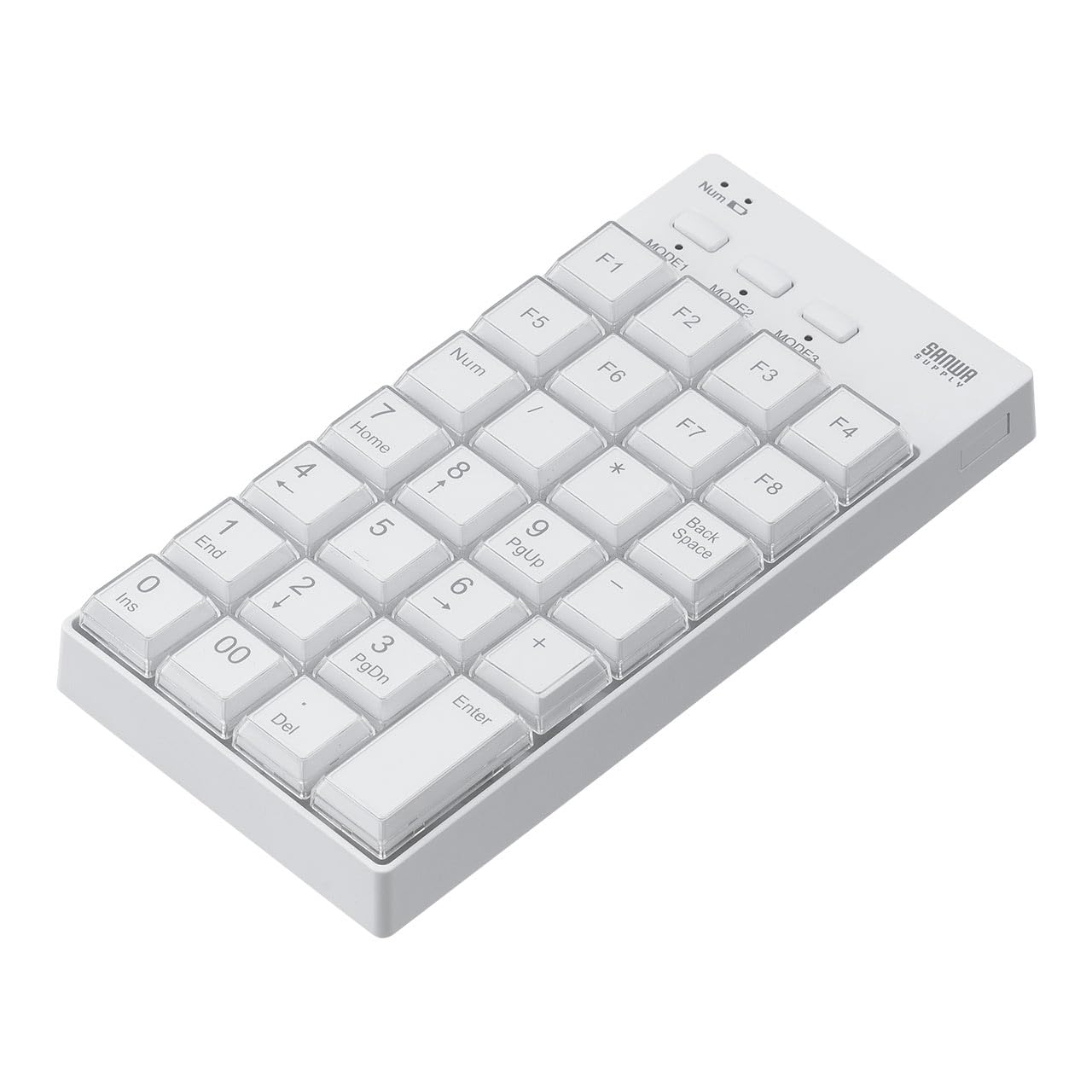 【送料無料】サンワダイレクト プログラマブルテンキー マクロキーボード 割り当て機能 テンキー プログラムテンキー Windows専用 Bluetooth接続 27キー 400-NT010