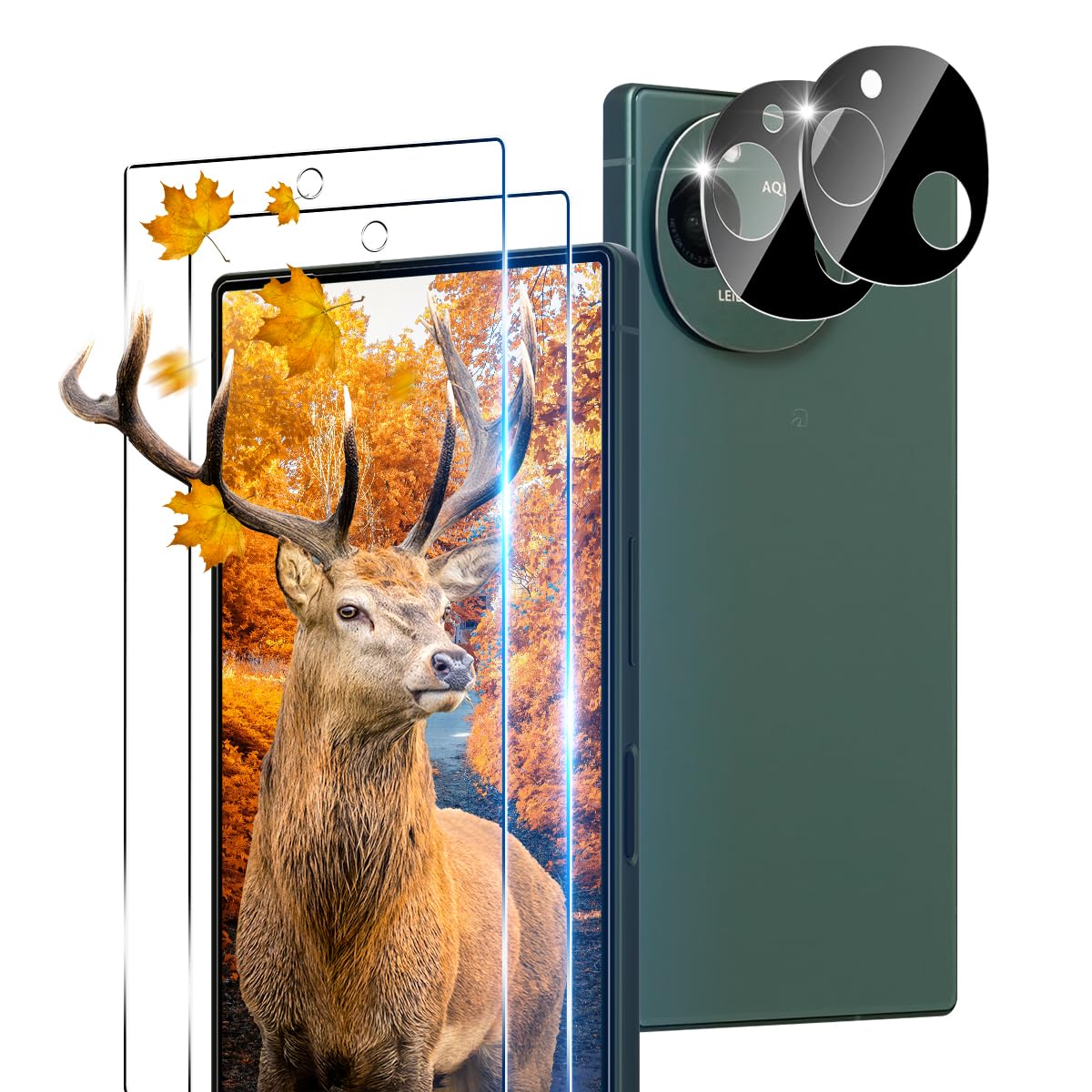 【送料無料】【2+2枚セット 指紋認証対応】 用 AQUOS R9 ガラスフィルム 2枚 AQUOS ...