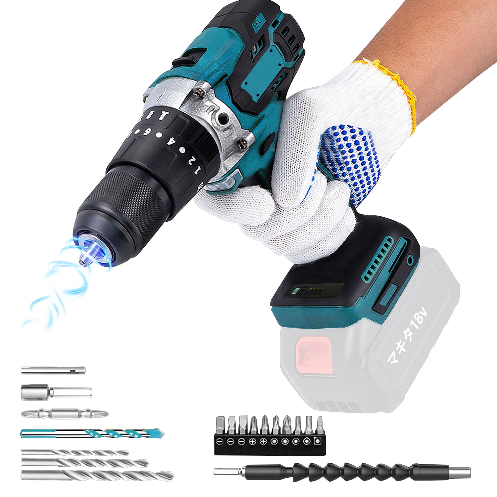 【送料無料】充電式ドリルドライバー 電動ドリルドライバー ブラシレスモーター搭載 スピード調節機能 ..