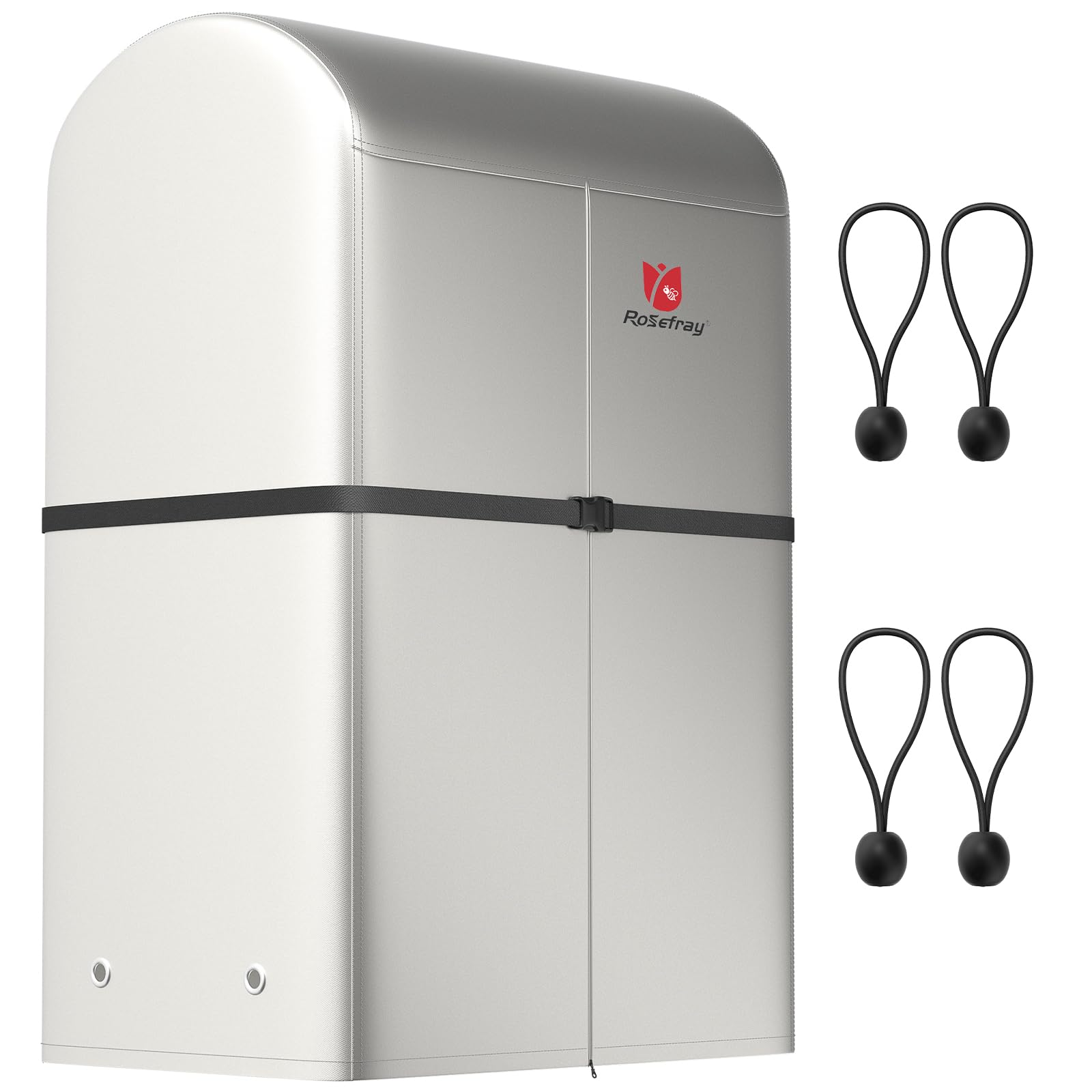 【送料無料】Rosefray タイヤラックカバー 420D 厚手 防水 屋外 8本 収納 防水 保管カバー 収納袋付き 85×73×170cm シルバー