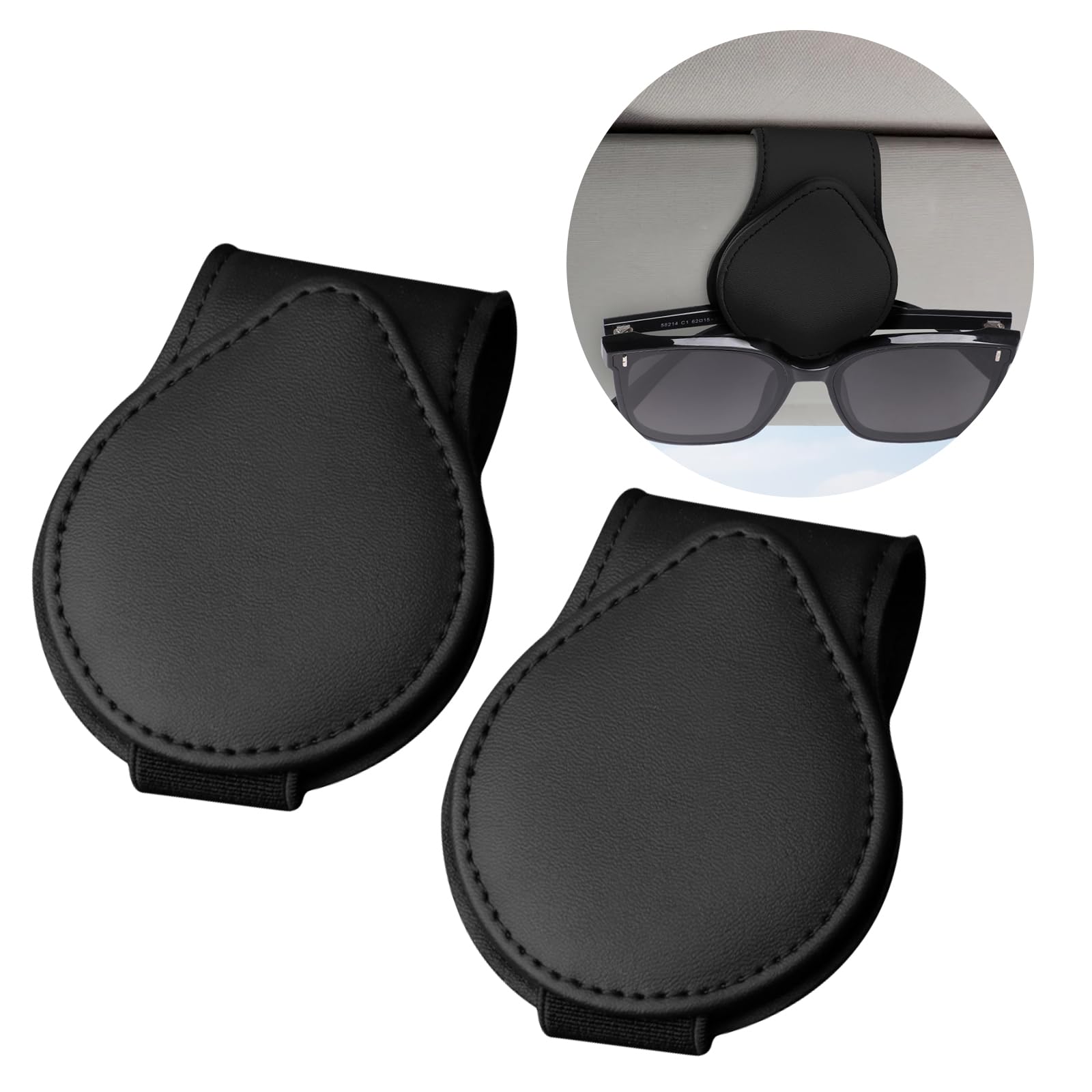 【送料無料】GeeRic 2個セット車載メガネクリップ 車用収納 サングラスクリップ メガネホルダー カーサ..