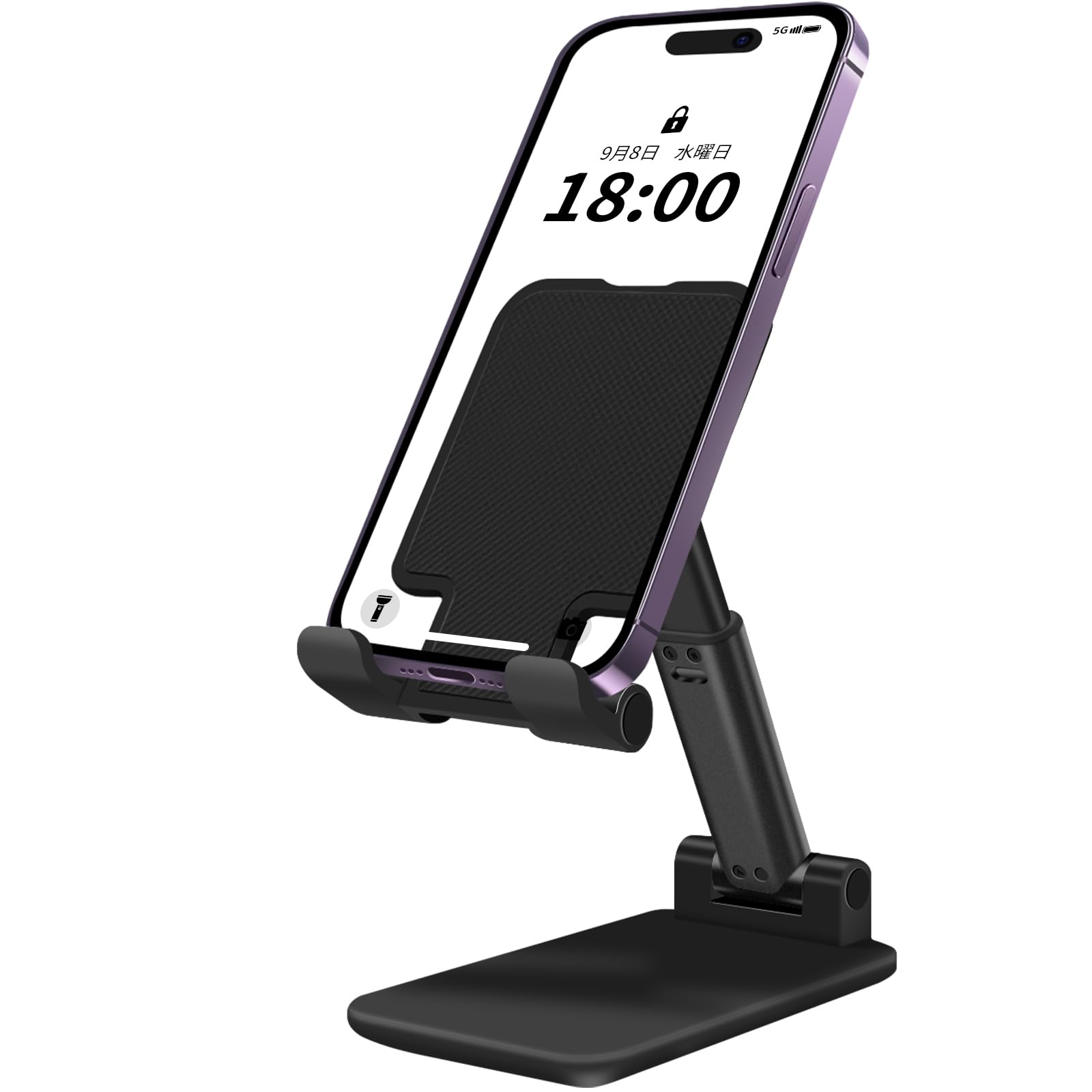 【送料無料】スマホスタンド 卓上 スタンド ホルダー 高度調整可能 スマホ スタンド おりたたみ 滑り止め 携帯 スタンド For iPhone/ipad/Switch/Samsung/Sony/Nexus/Kindle/Android(ブラック)