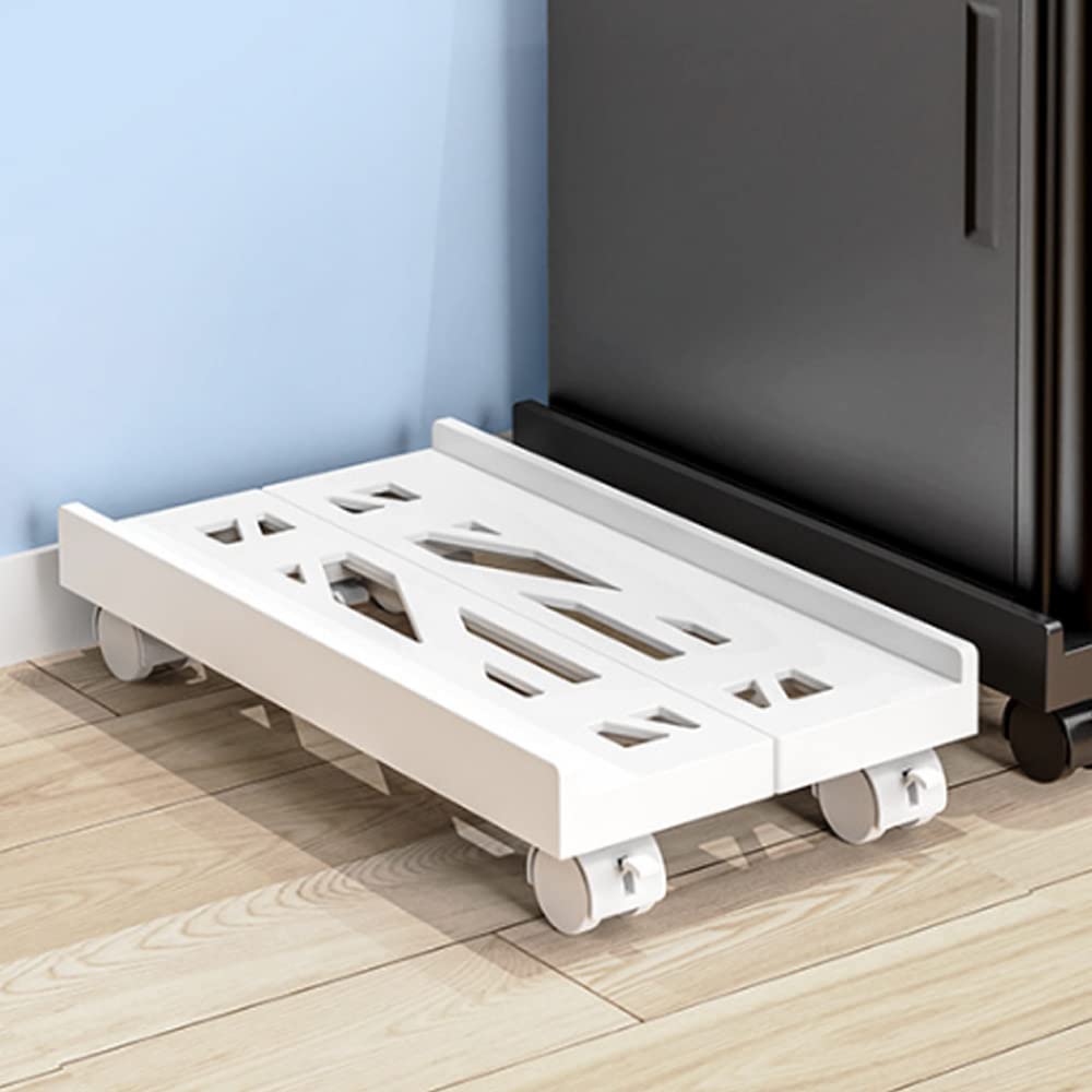 【送料無料】RUI XIN キャスター付きCPUスタンド サーバー PC収納ボックス ワゴン デスクトップ用 パソコン 会社 オフィス 自宅 コロ 灰策放熱 落下防止 (ホワイト)