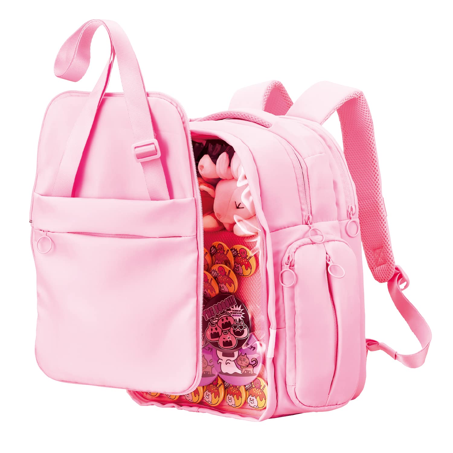 【送料無料】エレコム バックパック 推しごとバッグ 痛バッグ Mサイズ フロントパーツ着脱可能 擬態モード 推し活モード パステルピンク BM-OGBP02MPN