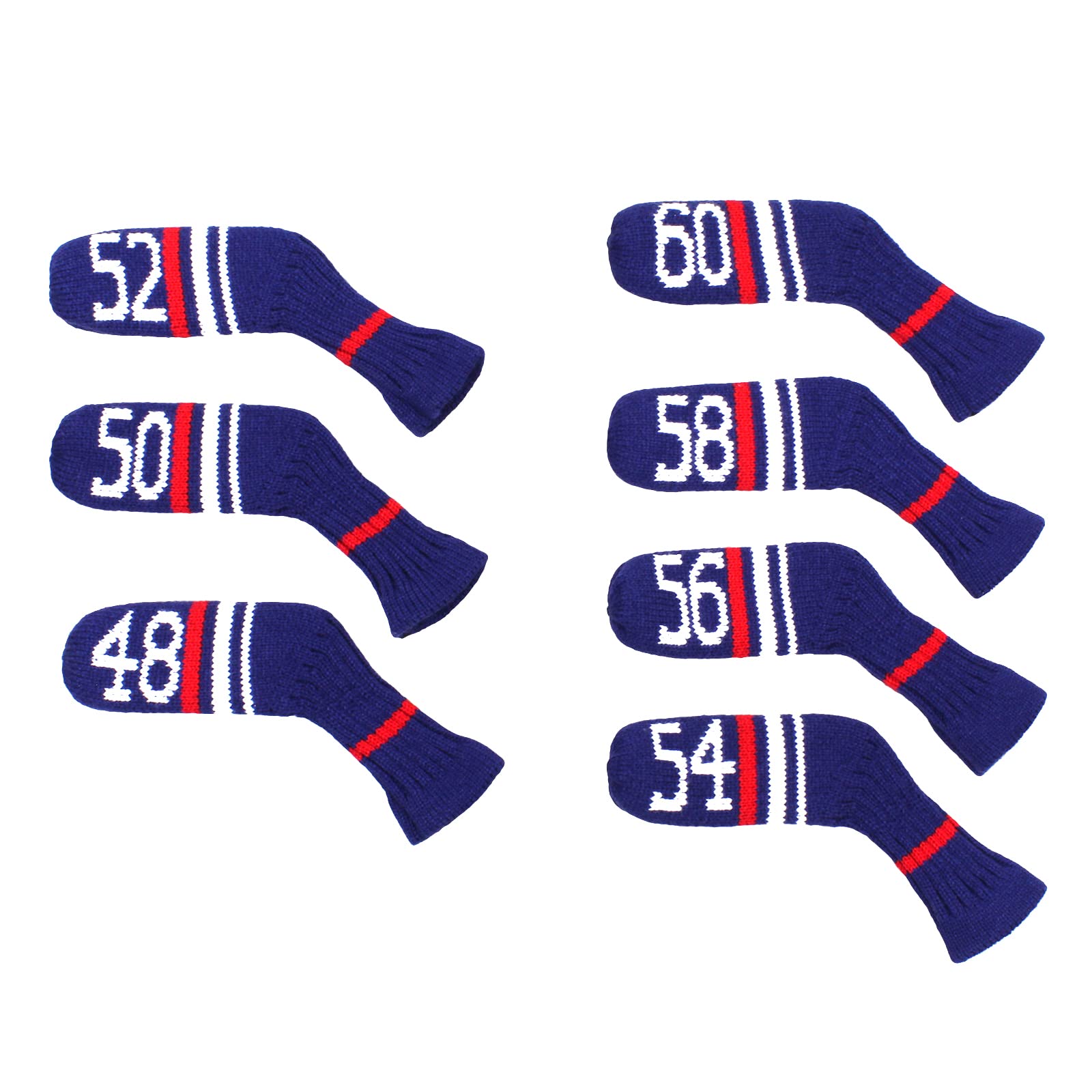 【送料無料】Scott Edward ニットウェッジゴルフアイアンヘッドカバー7PCSクラブプロテクター48,50,52,54,56,58,60度 スコットエドワード (ブルー)