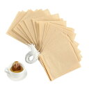 【送料無料】お茶バッグ 巾着付き使い捨て空の袋フィルター濾紙 ティーバッグ 強力な浸透 天然 ルースリーフお茶&コーヒー用(200枚入り) 6cm*8cm
