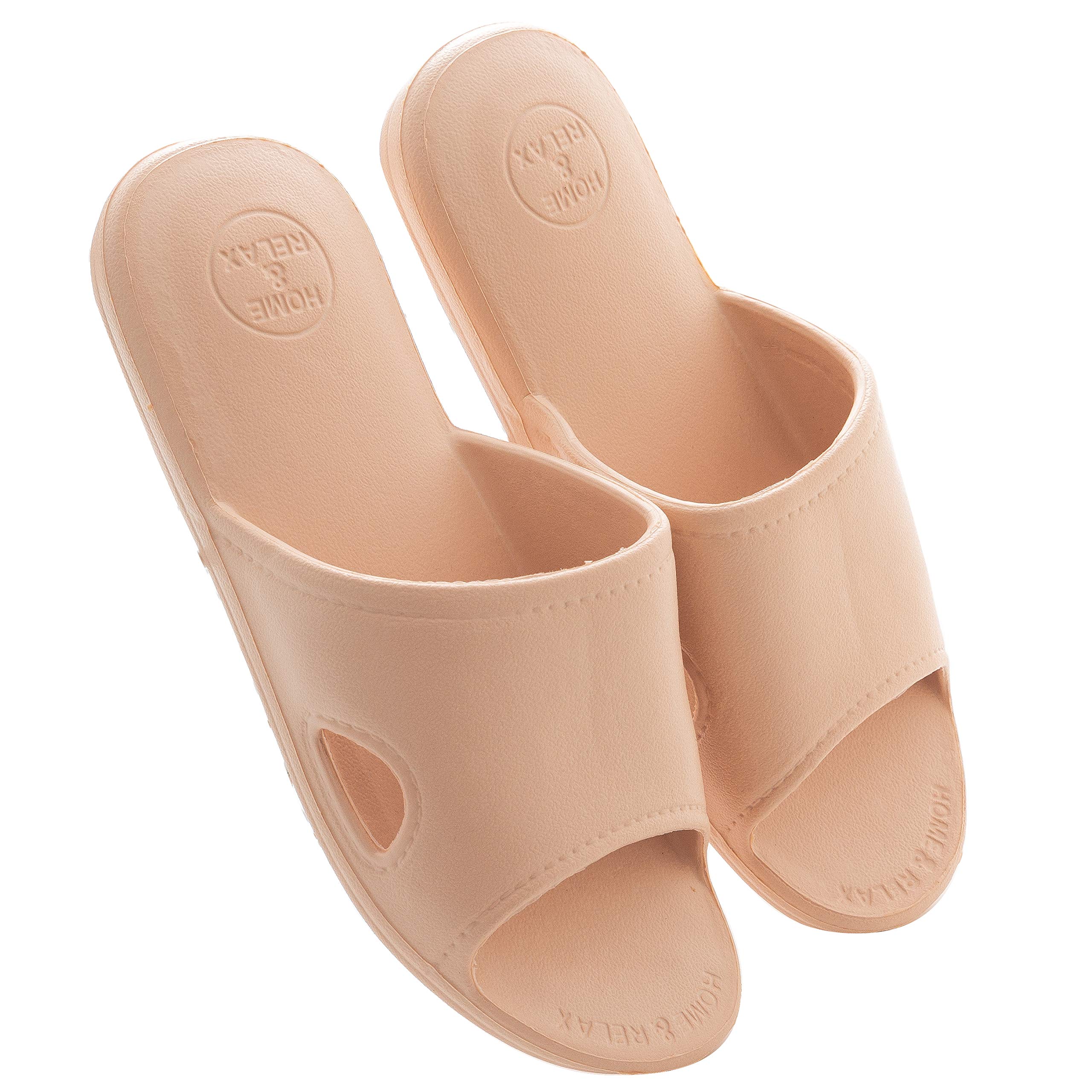 【送料無料】[mianshe] 北欧 超軽量 サンダル スリッパ おしゃれ 衛生 歩きやすい 滑り止め 来客用 男女兼用 オレンジ M