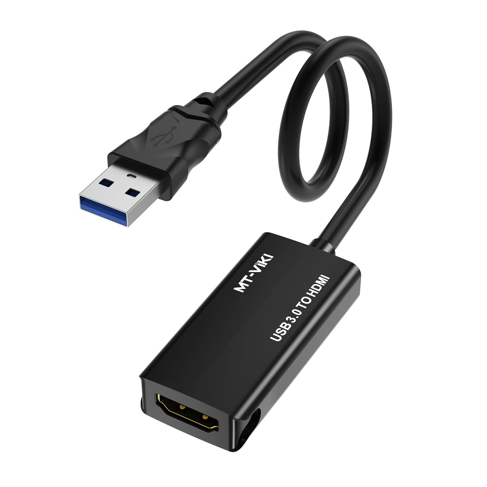 【送料無料】MT-VIKI USB 3.0-HDMI変換アダプタ、USBディスプレイアダプタ 5Gbps高速伝送 ドライバー内蔵 USB3.0 hdmi 変換 ケーブルUSB 3.0-HDMIオス-メスアダプタ、1080P対応、Mac OS、Windows 10/8.1/8/7対応 (単一方向)