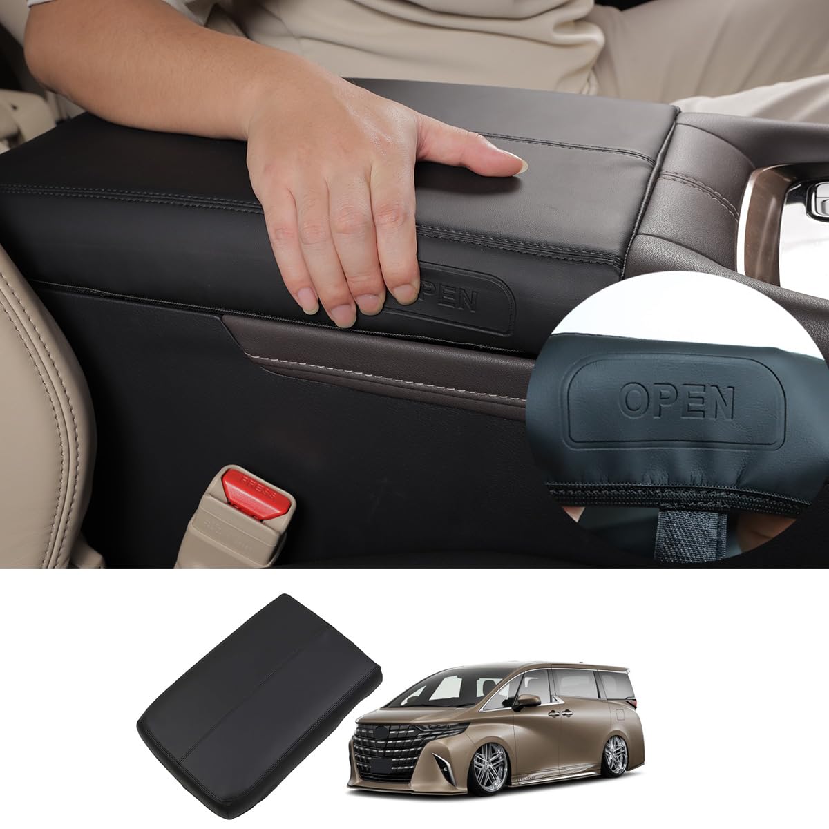 【送料無料】solaay 新型 トヨタ アルファード40系 アームレストカバー 専用設計 ヴェルファイア 40系 アームレスト保護カバー アームレストカバー 簡単取付 純正肘置き アルファード40系 アームレスト クッション 汚れ防止 アルファード40系アームレストクッショ