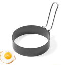 【送料無料】TerraShine 目玉焼き 型 7.5CM 目玉焼きプレート 目玉焼き リング型 ハンドル付き お菓子作り くっつかない 多機能 耐熱 使いやすい お手入れ簡単 収納便利 卵料理に 目玉焼き パンケーキ サンドイッチ用