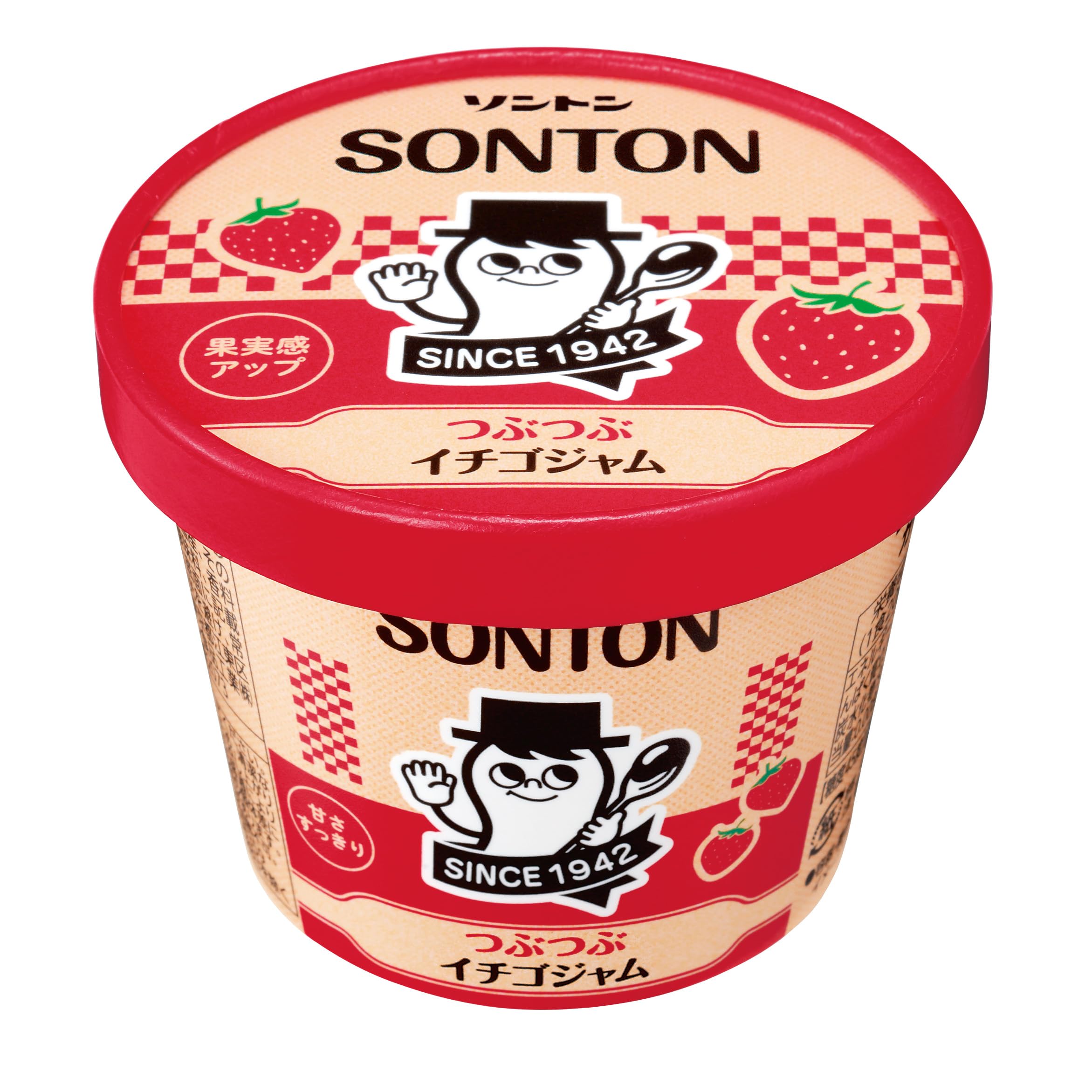 【送料無料】ソントン ファミリーカップ つぶつぶイチゴジャム 130g ×6個