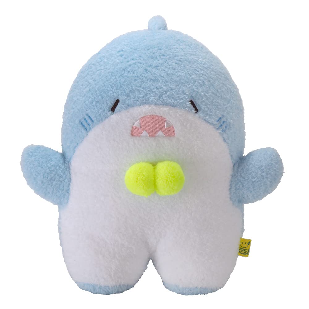 【送料無料】サンレモン ふわふわたっとん さめ ブルー M 26×28×14cm ぬいぐるみ アニマル P-8192