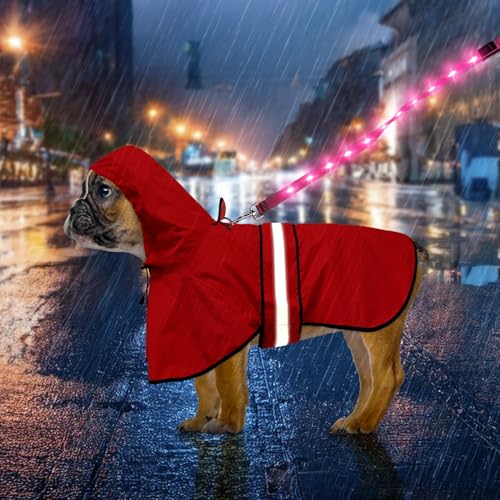 【送料無料】Weesiber 犬用レインコート- 防水調節可能な反射型犬のレインジャケット、軽量 通気性 帽子付 散歩用 防水 防風 着脱簡単 梅雨対策 小型犬...