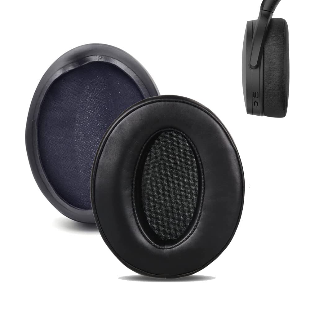 【送料無料】イヤーパッド FOR Sennheiser HD4.50BTNC/ HD4.40BT/HD4.30G/ HD350/HD458BT/HD400S に対応 交換 用 ヘッドホンパッド 防止音漏れ防止 1組 なんしつ 高密度フォームRuiMi（ブラック）