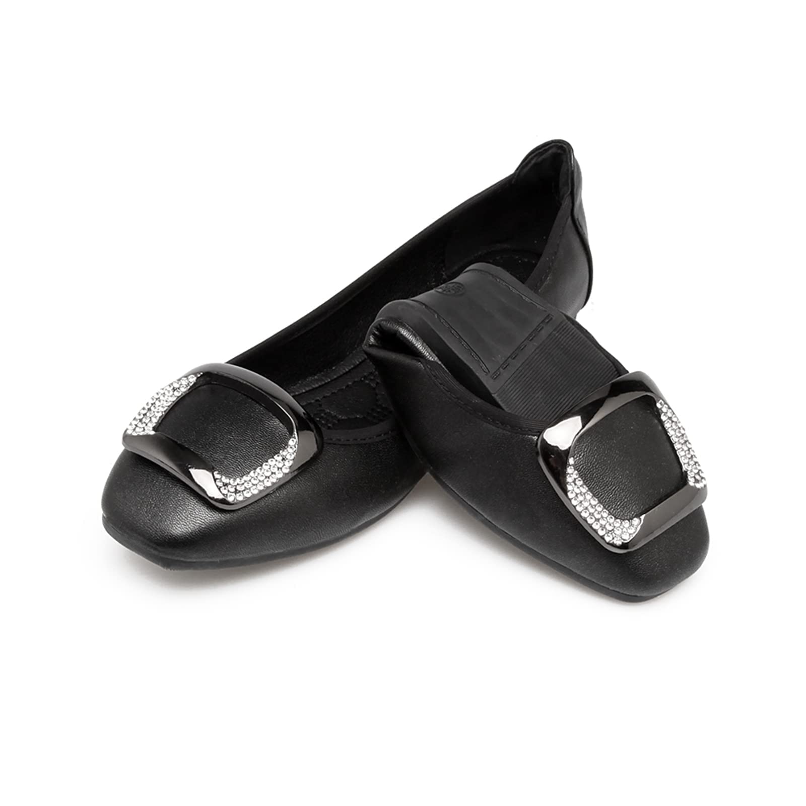 【送料無料】[Emsoulnioi] バレエシューズ レディース用 キラキラ ローヒール 美脚 軽量設計で疲れ知ら..