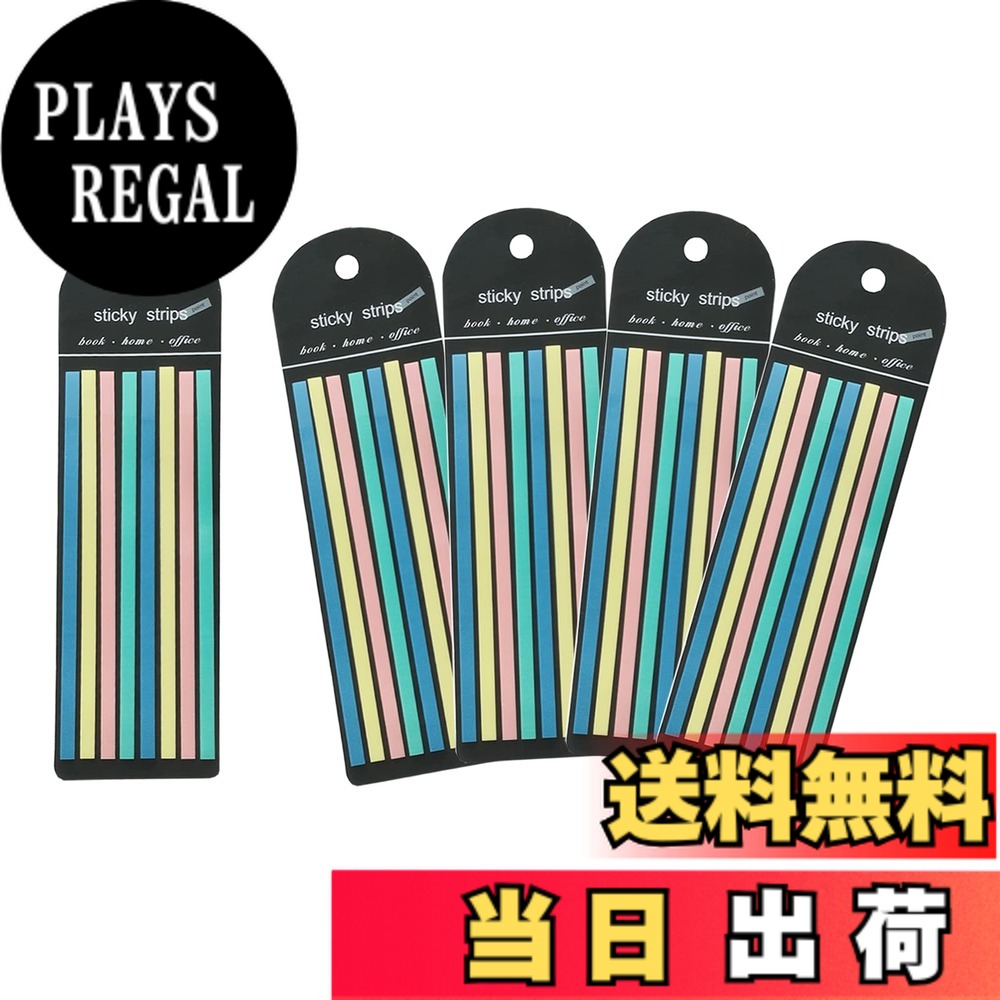 【送料無料】WIICOYK 極細ふせん 半透明 フィルムふせん 付箋 見出し インデックス ノート 単語帳にマークする カラフル 蛍光色 または マカロン色 幅5mmx140mm (マカロン*5)