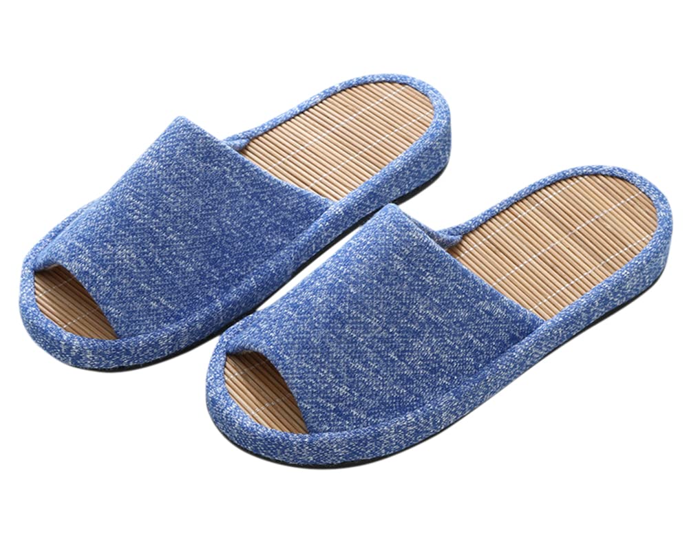 【送料無料】[Euyqs] 竹インソール スリッパ 前あき 夏 ナチュラル スリッパ 外縫い 夏ルームシューズ..