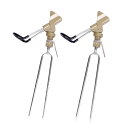 【送料無料】NUZAMAS 2セットのリバーバンクビーチロッドホルダー、スチール&アルミ合金製、調整可能、サンドソイルスパイク、ゴールデンカラー