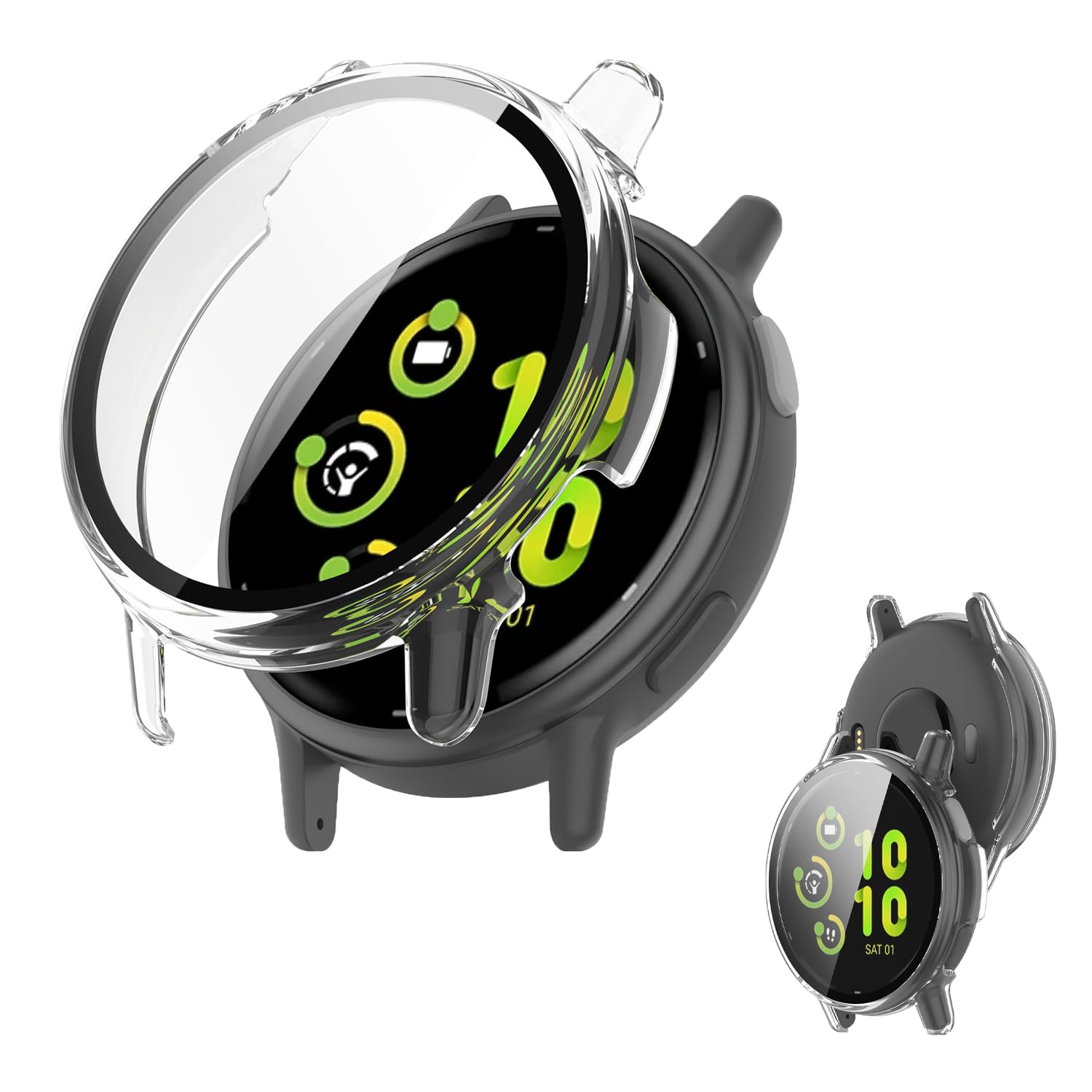 【送料無料】GARMIN(ガーミン) vivoactive 5 用 ケース カバー ガラスフイルム一体型ケース 【NOUKAJU】 ケース 保護フィルム 一体 保護ケース PC+強化ガラスフ 保護 カバー 一体型 全面保護 超薄型 装着簡単 耐衝撃 高透過率 カバー 衝撃吸収 防塵 (クリアー)