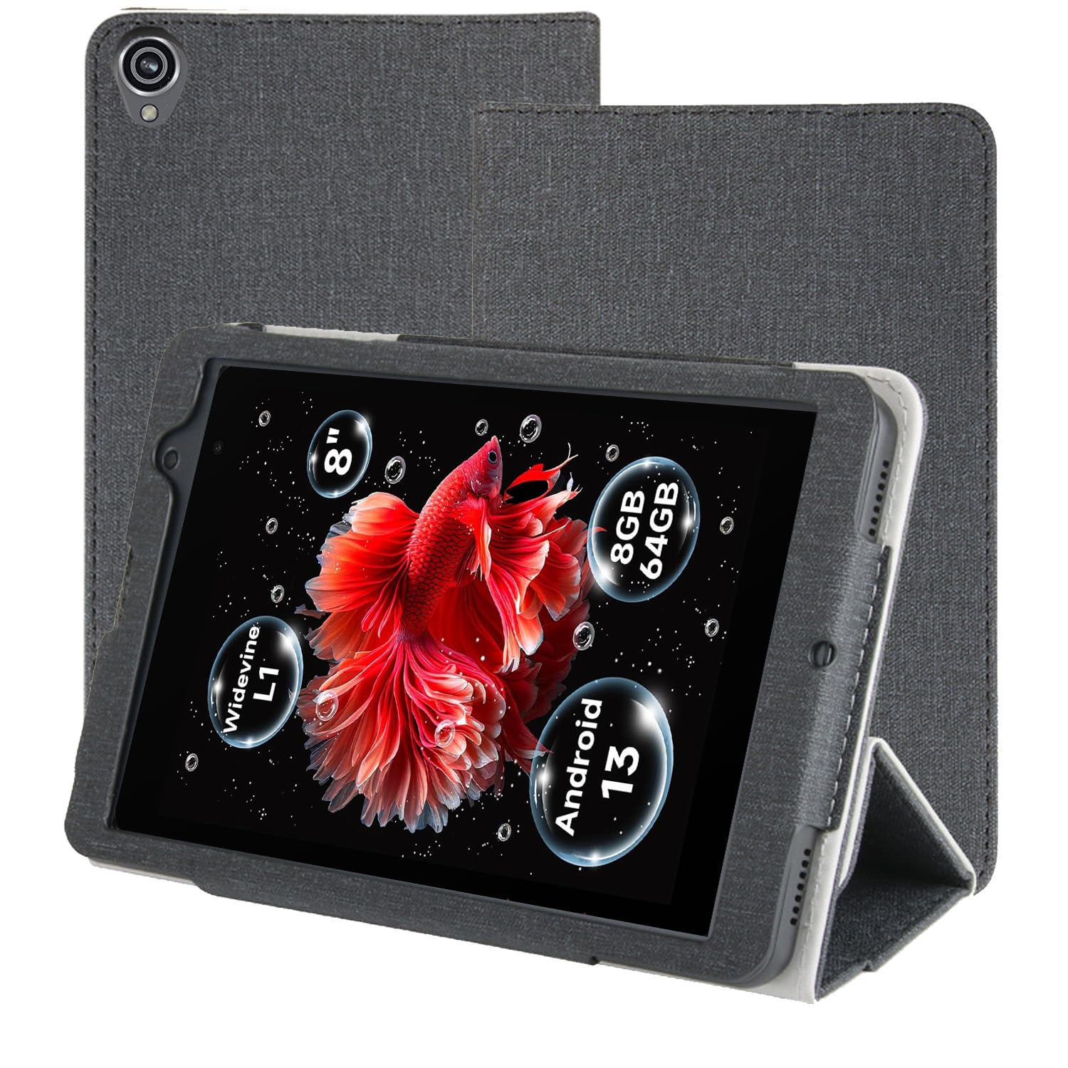 【送料無料】ALLDOCUBE iPlay50 Mini Lite 用 ケース カバー 保護ケース タブレットケース【NOUKAJU】 対応 iPlay50 Mini Lite 8インチ タブレット収納ケース 磁気吸着 軽量 薄型 耐衝撃 傷つけ防止 スタンド機能 (ブラック)