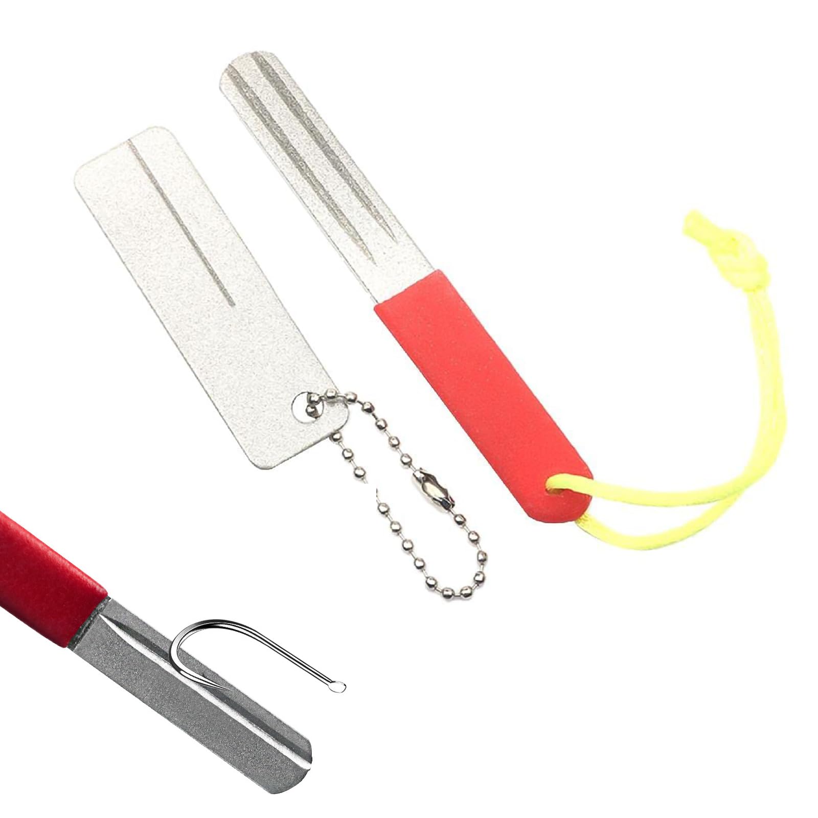 【送料無料】Doyime フックシャープナー 2個入 釣り針 研ぎ器 研削 シャープナー 針研ぎ 両面使用 便利 持ち運び簡単 釣り用品 ダイヤモンドやすり