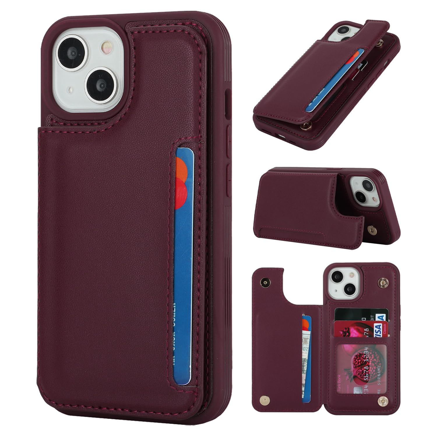 【送料無料】Sailortech iPhone 14/13 背面ケース 翻盖型 アイフォン 14 ケース アイフォン 13 カバー 財布背面手机 手帳ケース 収納付き 磁気クラスプ 小銭入れ IC カード収納 財布型 実用 横置き機能 防塵 量 落下防止 iPhone13/14 ケース 背面収納 携帯カバー【選べ