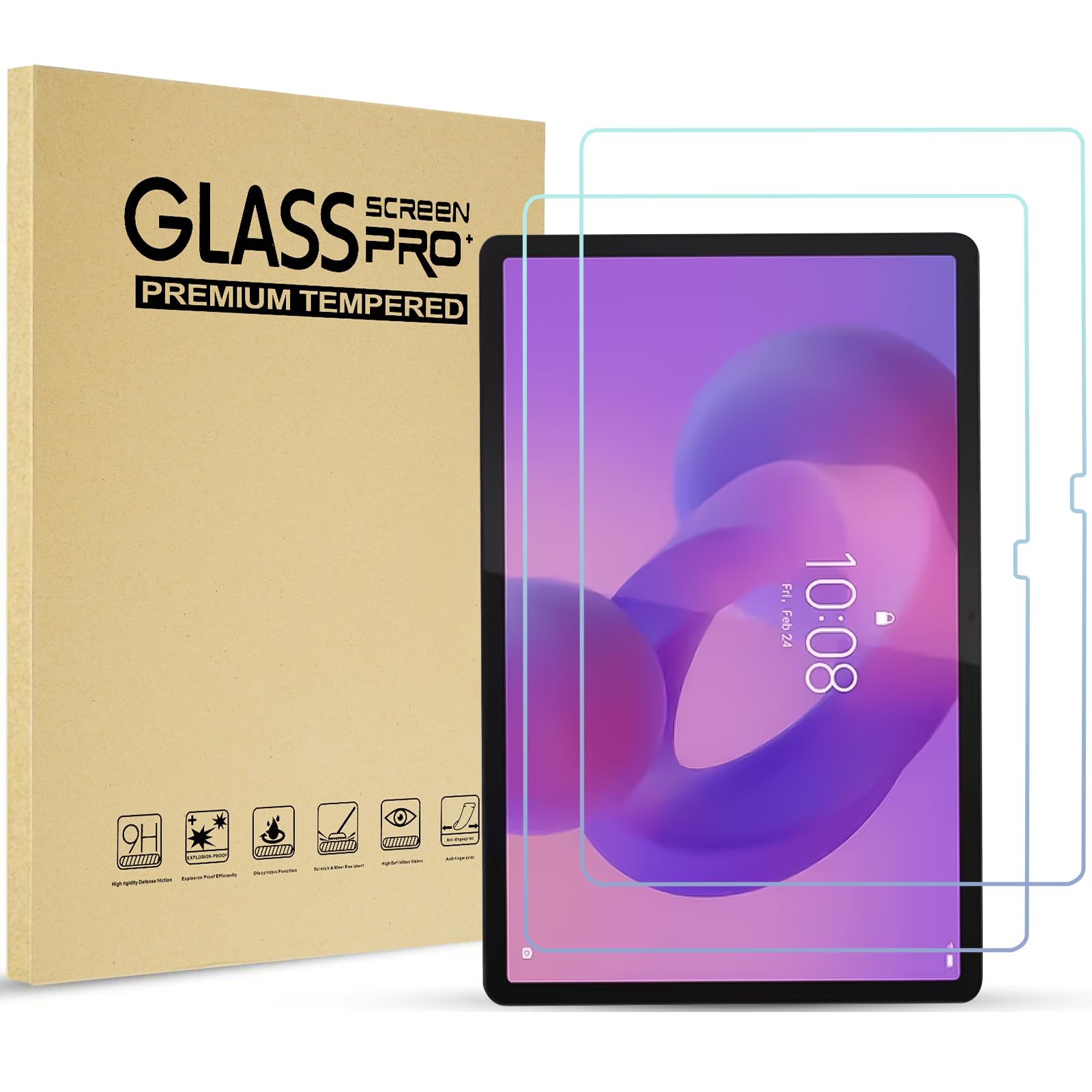 【送料無料】ProCase レノボ Lenovo Tab P12 2023 12.7インチ 強化フィルム ガラスフィルム 画面保護フィルム 強化ガラス 2枚入り 対応端末：Lenovo Tab P12 2023 12.7
