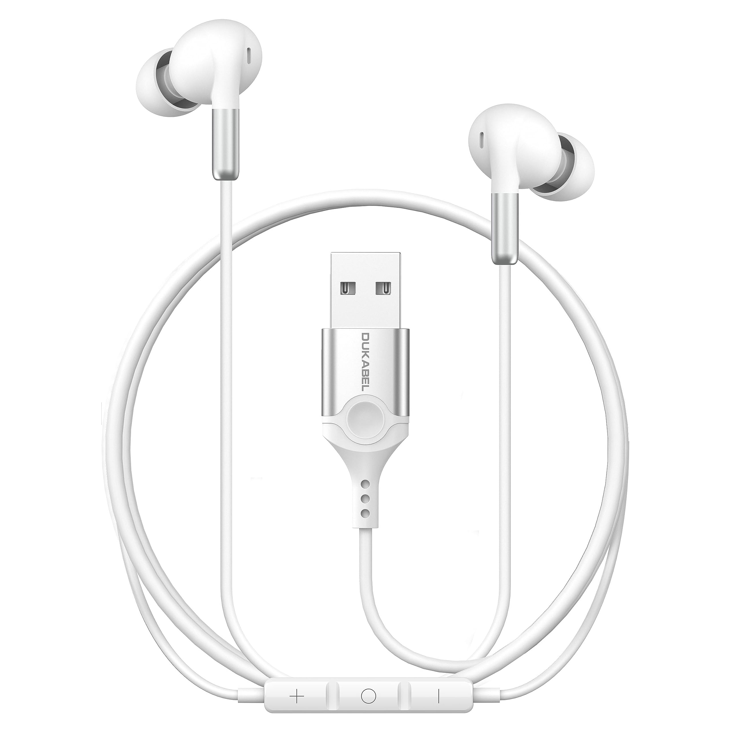 【送料無料】DuKabel 2M USB イヤホンマイク USBA ステレオ ヘッドセット 有線 バイノーラル サラウン..