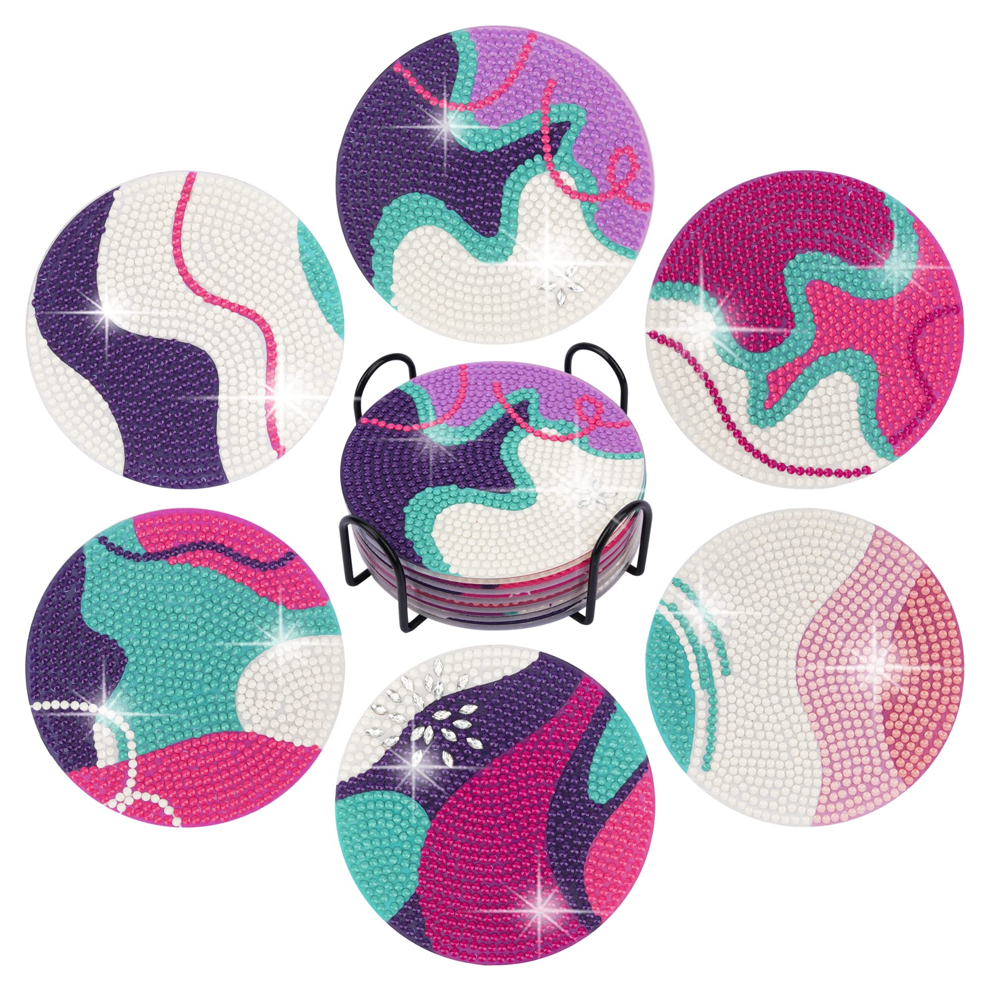 【送料無料】[TEMLUM] ダイヤモンドアート コースター キット ダイアモンドビーズ絵画キット DIY・手作..