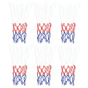 【送料無料】PATIKIL 8ループ 30 cm直径 ミニバスケットボールネットの交換 6個 PP バスケットボールフープネット リムネット 頑丈 屋内屋外用 ホワイト レッド ブルー