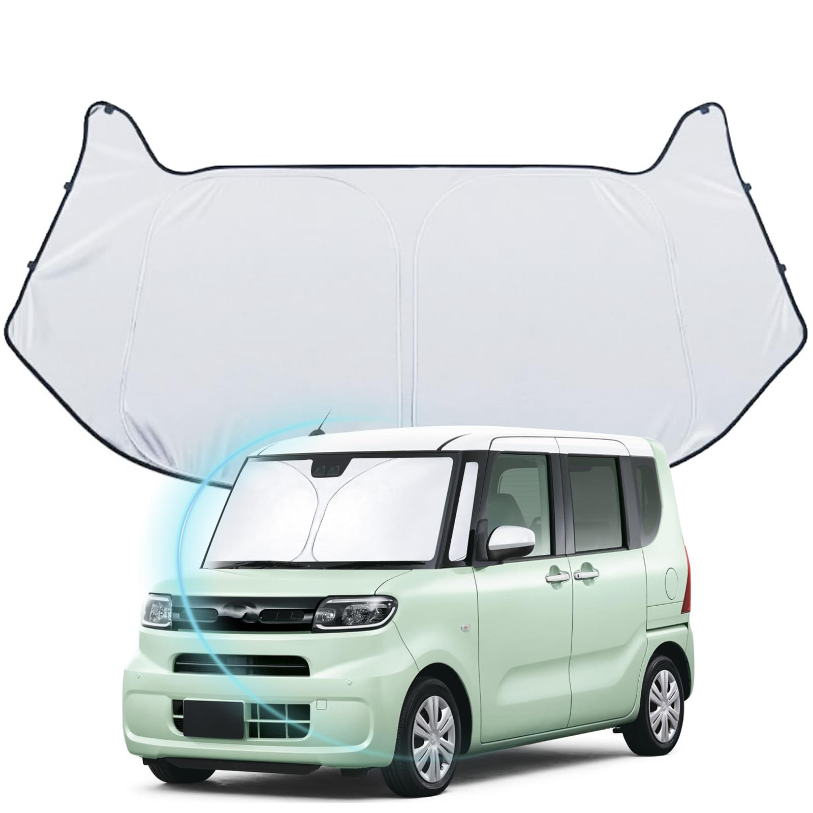 【送料無料】WEIPIN 新型 ダイハツ タント タントカスタム 専用 サンシェード フロント タント ファンクロス 車用サンシェード 日除け UVカット断熱 遮光 シンシェード 車中泊 折り畳み 軽くてコンパクト タントカスタムla660s サンシェード 純正 タントカスタムla650sパ