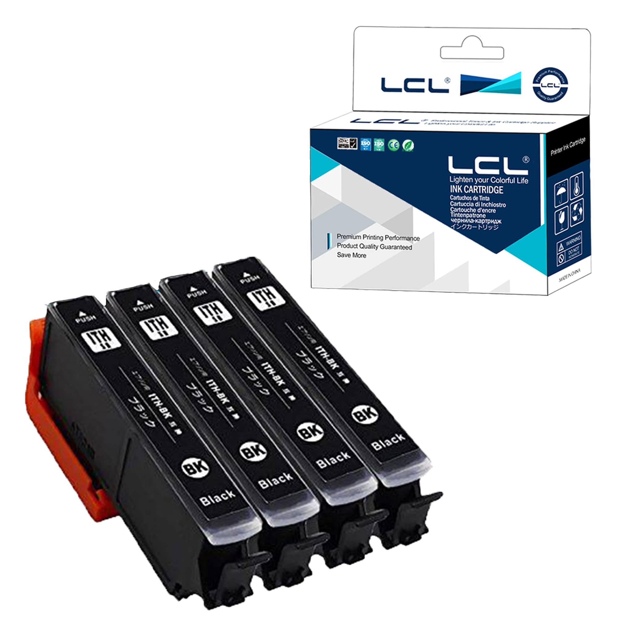 【送料無料】LCL エプソン用 ITH-BK ITH BK イチョウ （4パック ブラック） 互換インクカートリッジ 残量表示付き 対応機種：EP-709A EP-710A EP-711A EP-810AB EP-810AW EP-811AB EP-811AW