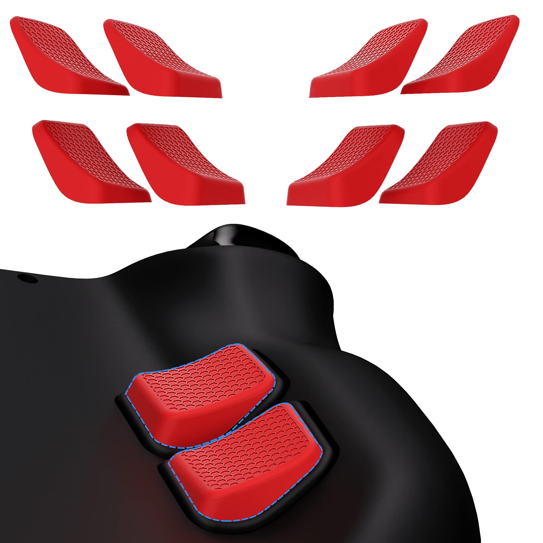 【送料無料】PlayVital Steam Deckに対応用バックボタン強化セット、Steam Deck OLED対応用グリップ改善ボタン保護キット、厚さ2種類【パッションレッド】