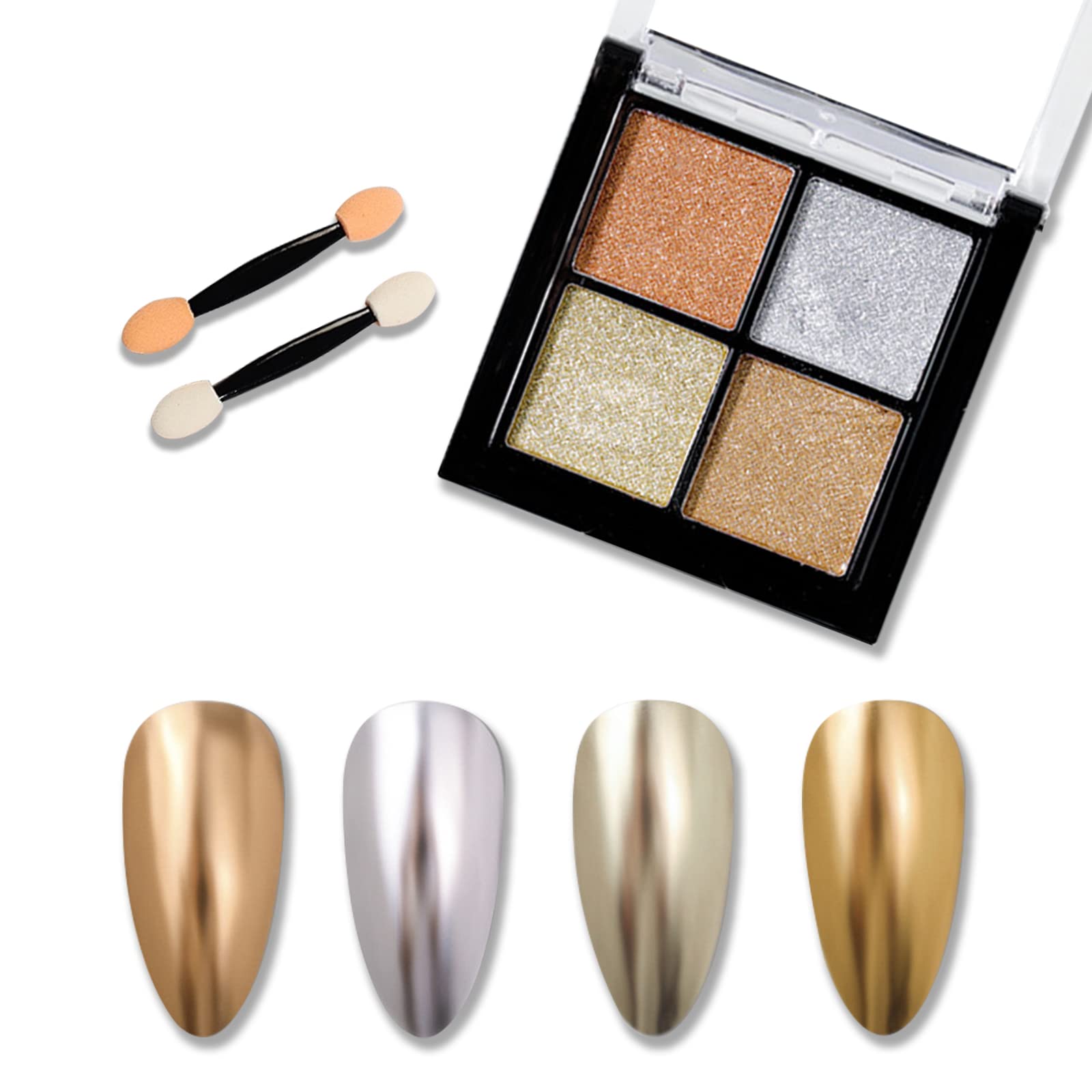 【送料無料】ALLMIRA ミラーネイル パウダー 4色パレット ミラーパウダー オーロラパウダー ジェルネイ..