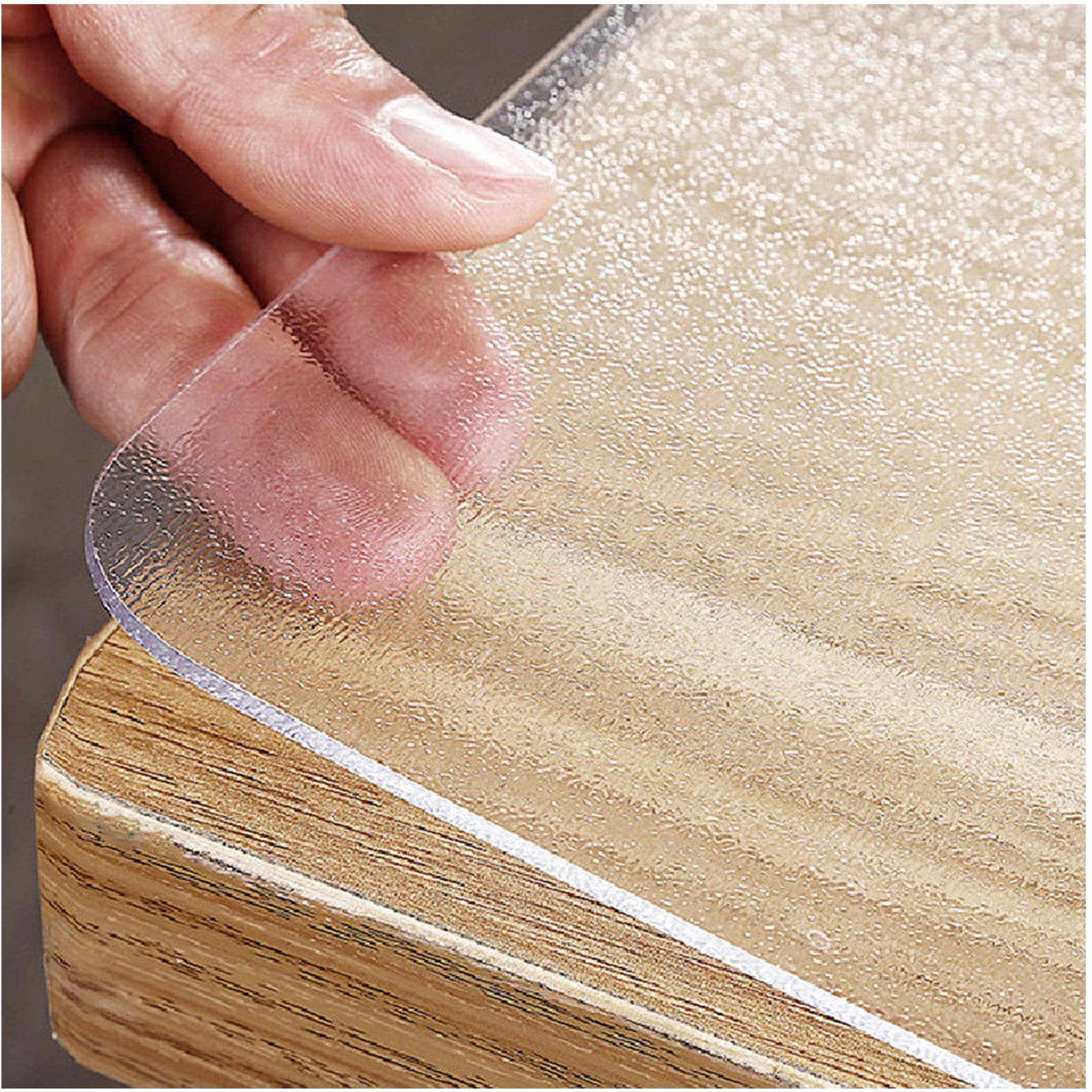 【送料無料】Yueboa テーブルクロス 透明 エンボス加工 60x110cm 厚さ1.5mm PVC テーブルマット クリア ビニール 無臭 PVC製 デスクマット テーブルカバー 縮みなし 防水 汚れ防止 撥水加工 はカスタマイズ可能です (透明 1.5mm, 60*110cm)