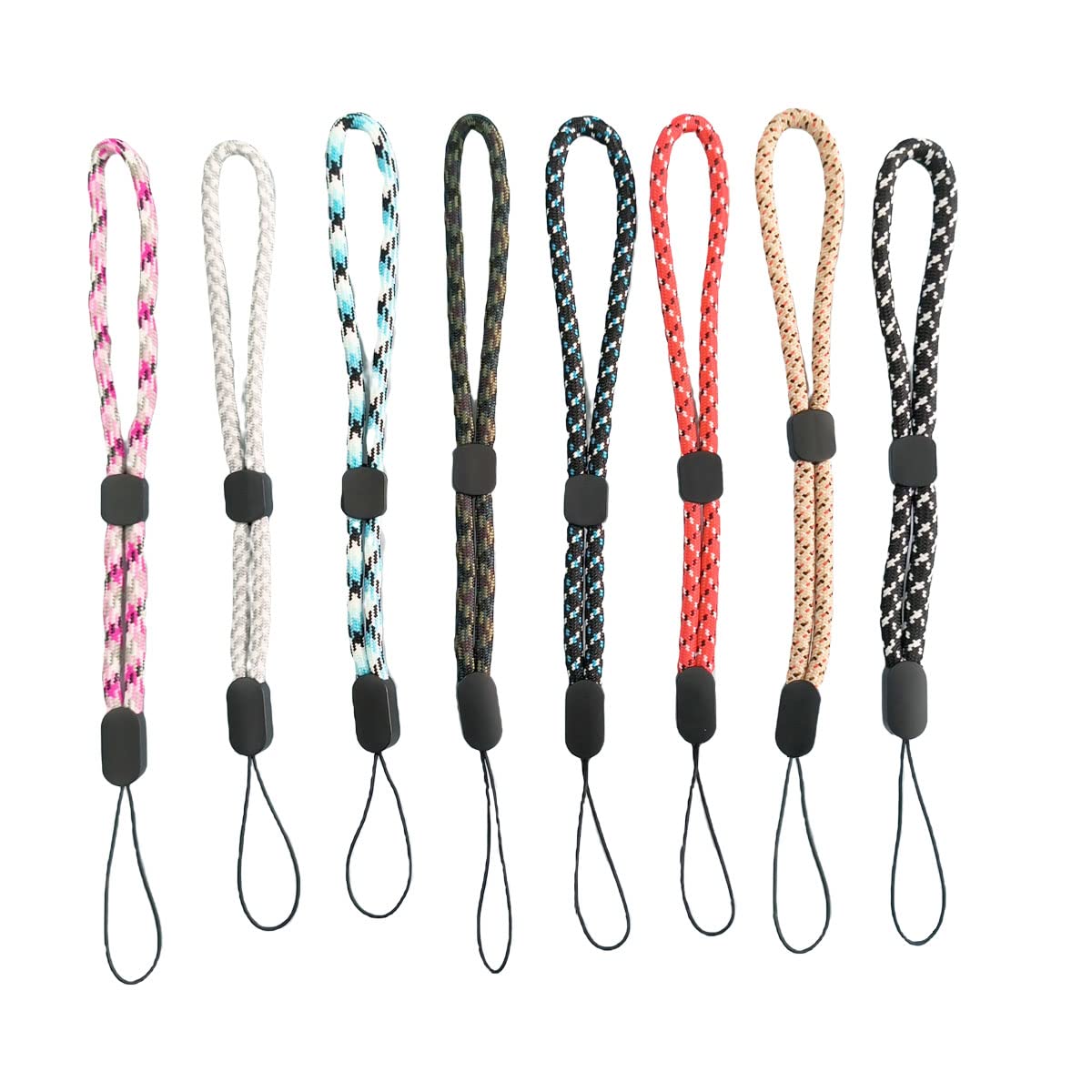 【送料無料】Getrays 8色 リストストラップ セット、調整可能 電話 ハンドストラップ カラフル 手首のストラップ ハンドロープ リストレットの飾り スマートフォンカメラ用懐中電灯USBフラッシュドライブID名バッジホルダー
