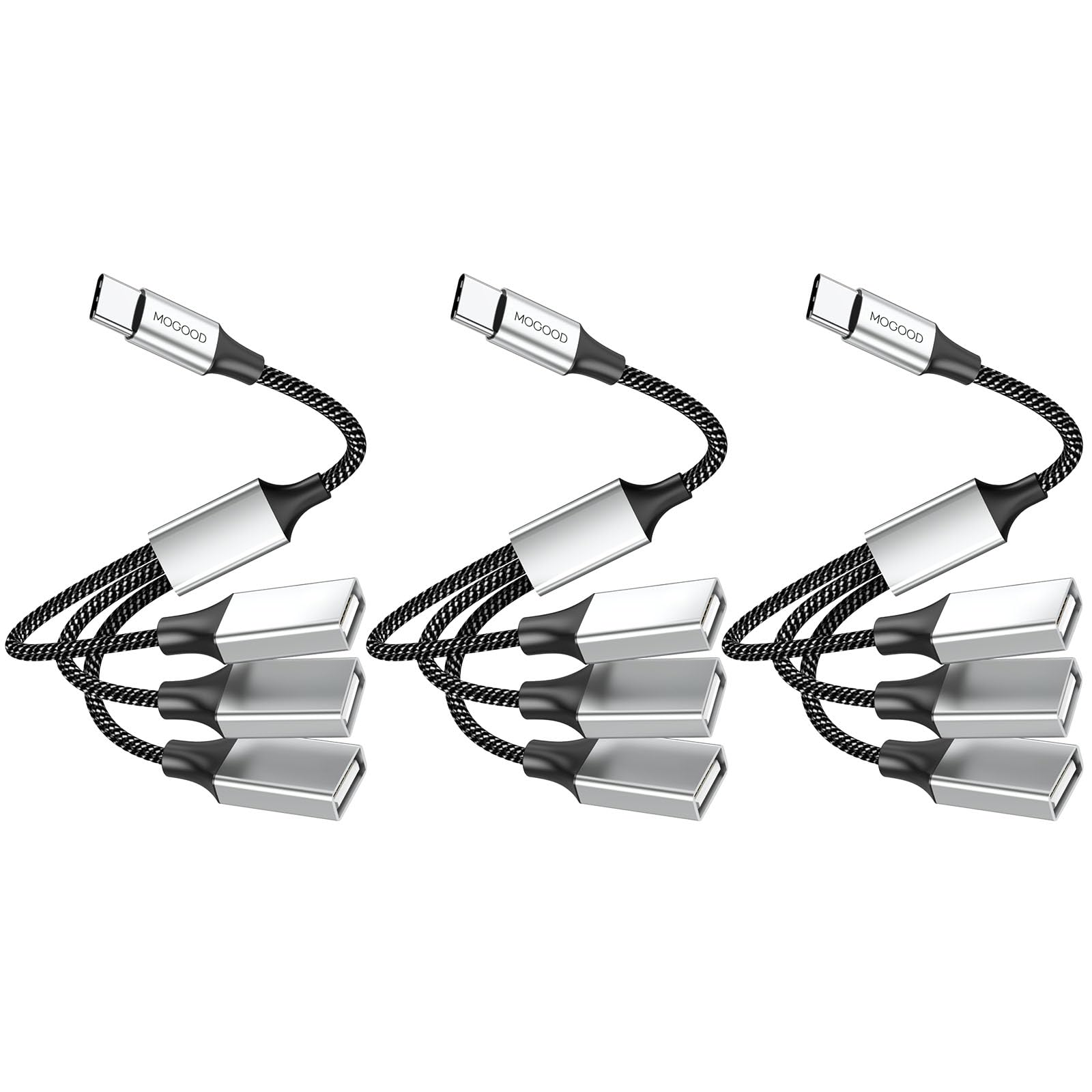 【送料無料】MOGOOD USB C 分岐器 Type C 分岐器 USB Cオスから3つのUSBメスケーブルアダプタ MacBook、iPadPro Air、Microsoft Surface Go、PC、ノートパソコンのマルチハブに適しています対応