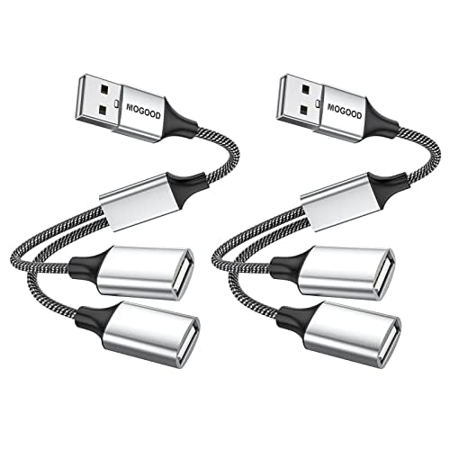【送料無料】MOGOOD USB分岐器ケーブル USB y分岐器 アダプタ 充電/データ転送用のデュアルUSB2.0電源ケーブル 拡張デュアルUSBポート 拡張ハブノートパソコン/Mac/自動車用の追加マルチポートデータ分岐器アダプタ