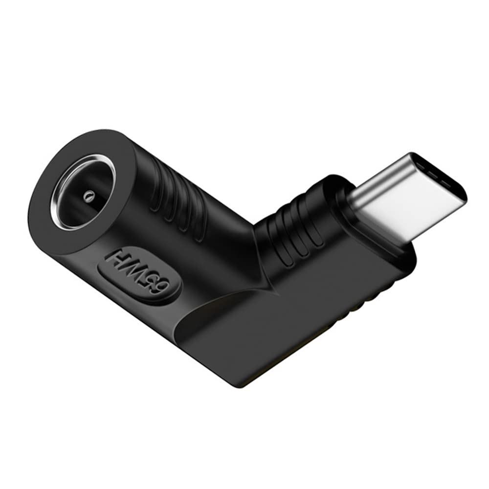 【送料無料】NFHK DCジャック5.5x1.7mm入力→USB-C Type-C角度90度電源プラグ充電アダプタ（ノートPCスマホ用