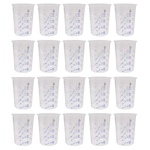 【送料無料】Limnyves 樹脂エポキシ注入用20個プラスチック使い捨て塗料ミキシングカップ計量カップ600ML