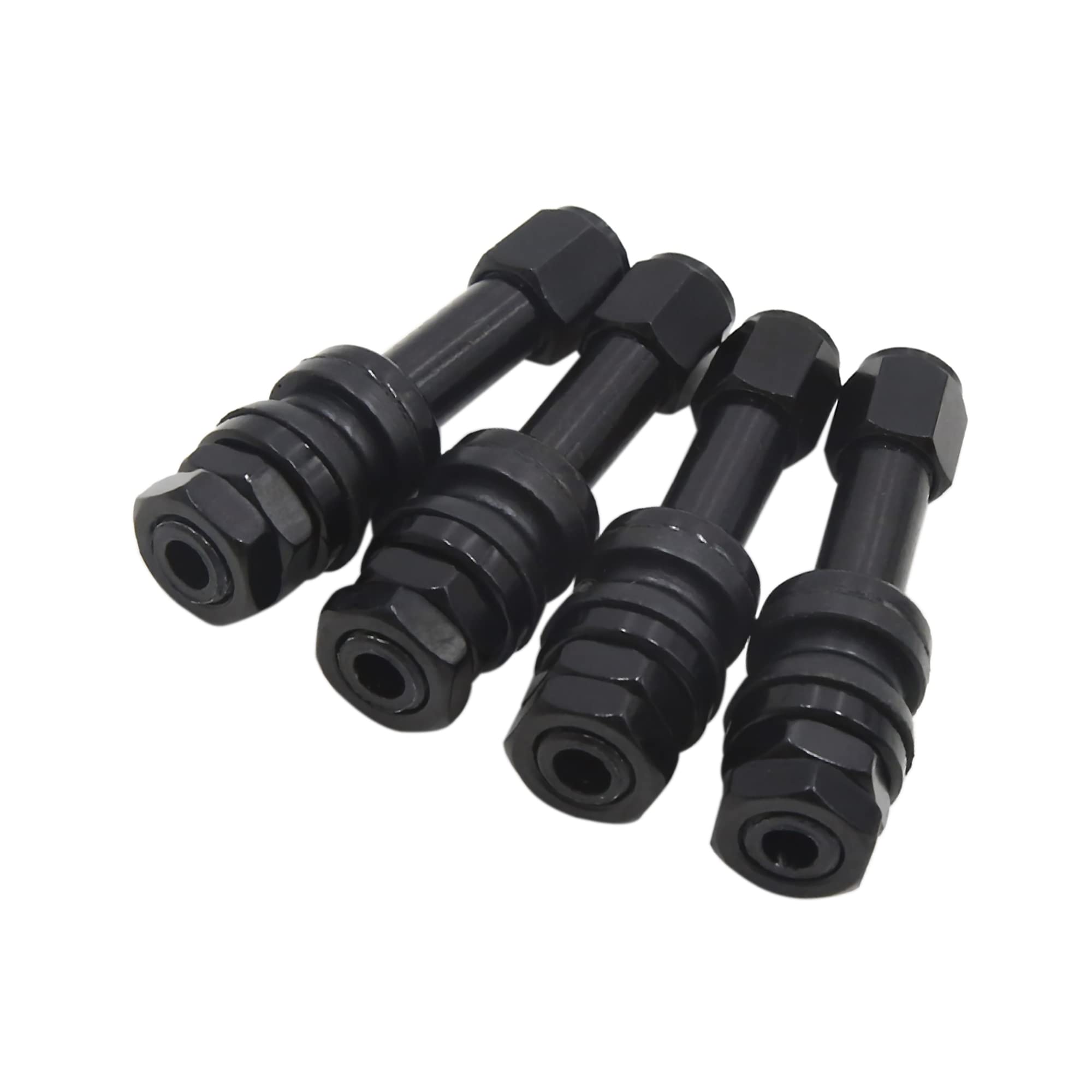 【送料無料】ACROPIX タイヤバルブステム ダストキャップ付 ユニバーサル ブラック 4個