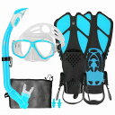 【送料無料】HH HHAO SPORT シュノーケルセット 子供用 シュノーケリングセット マスク フィン ドライシュノーケル 3点セット スノーケリング キッズ