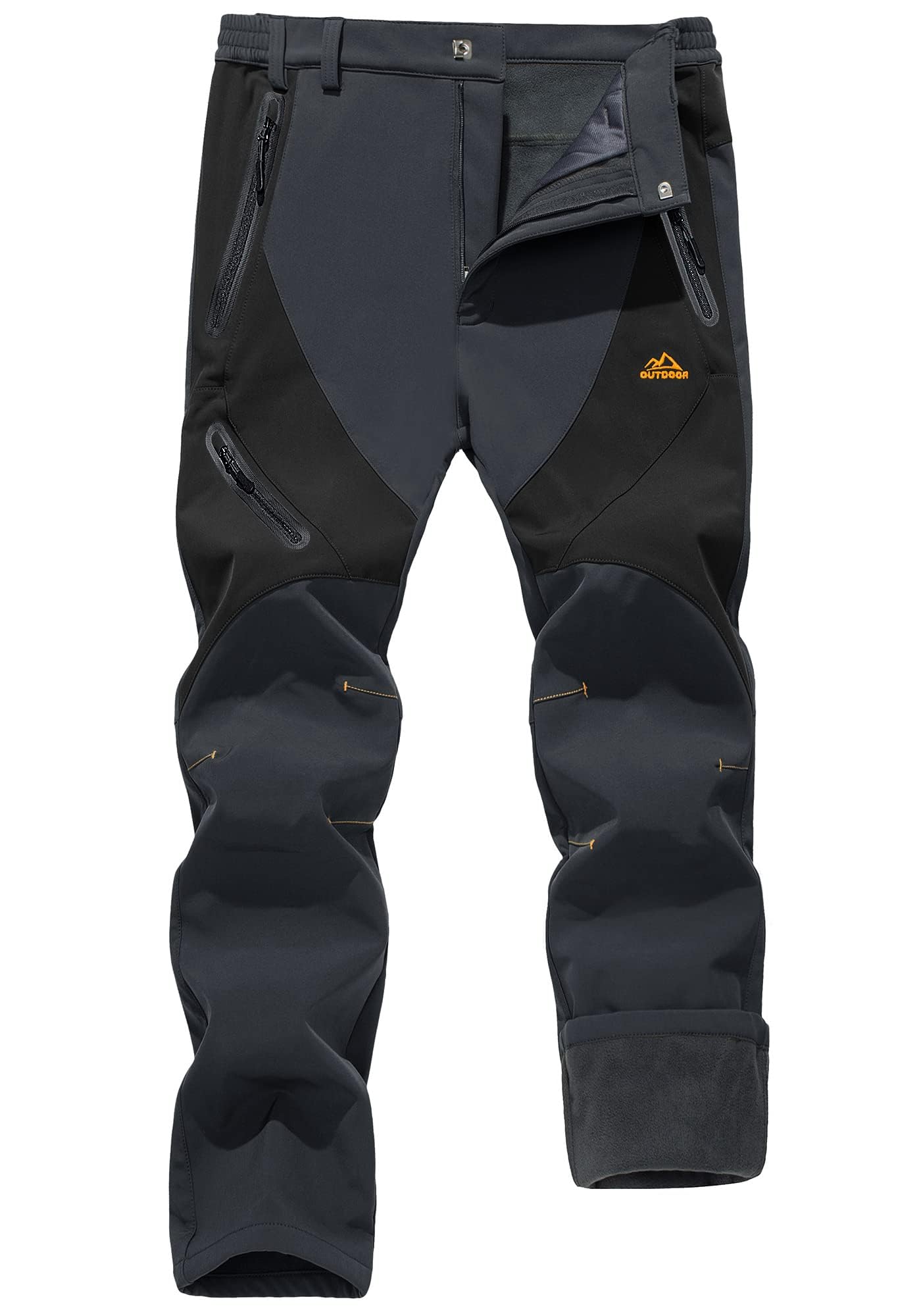 【送料無料】[KEFITEVD] 防寒パンツ メンズ 裏フリース 釣り用 ゴルフウェア メンズ クライミングパンツ ボトムス 厚手 アウトドアパンツ 防風 保温 男性用 バイクパンツ 灰 グレー JP L